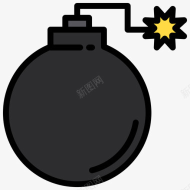 炸弹摇滚乐1线性颜色图标图标