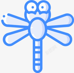 蜻蜓昆虫虫蜻蜓虫虫蓝色图标高清图片