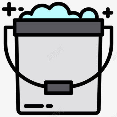 水桶居家2线性颜色图标图标