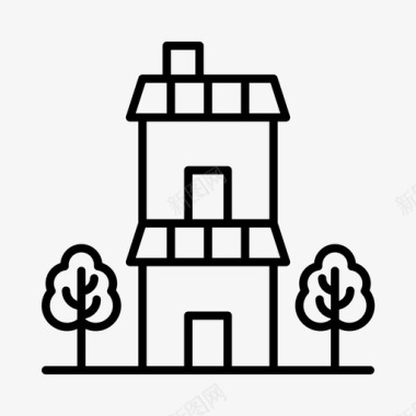建筑非洲公寓图标图标