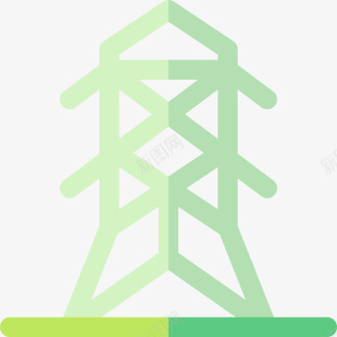 电塔可持续能源58扁平图标图标