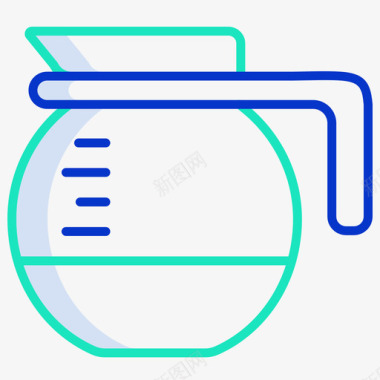 咖啡壶咖啡图标3轮廓颜色图标