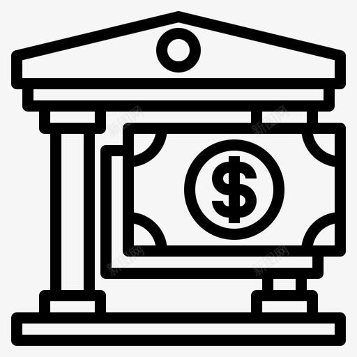 银行银行和金融37线性图标svg_新图网 https://ixintu.com 线性 金融 银行