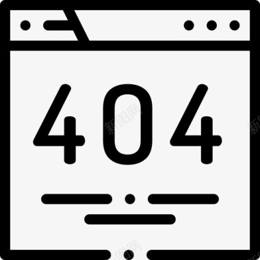 错误404黑客52线性图标图标