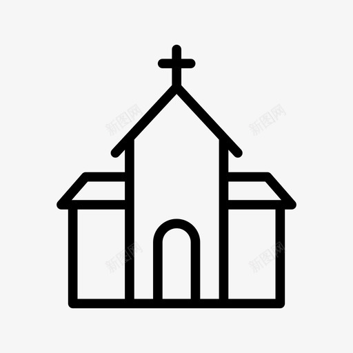 教堂基督教5直系图标svg_新图网 https://ixintu.com 基督教 教堂 直系