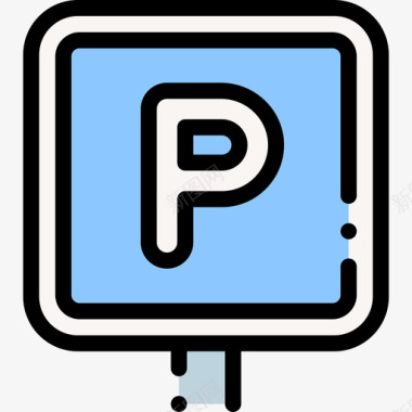 停车标志25号停车场线形颜色图标图标