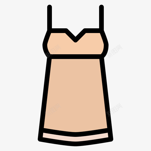 睡衣女式时尚4线性颜色图标svg_新图网 https://ixintu.com 女式 时尚 睡衣 线性 颜色