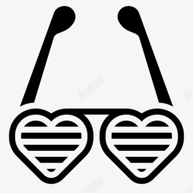 心形眼镜嘻哈35字形图标图标