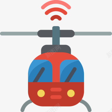 直升机未来运输机4扁平图标图标