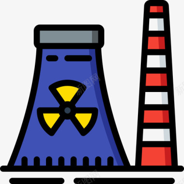 核电站俄罗斯24线性颜色图标图标