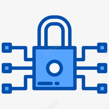 锁定区块链53蓝色图标图标