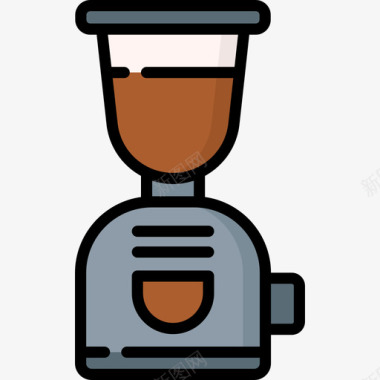 咖啡研磨机75号吧台线性颜色图标图标