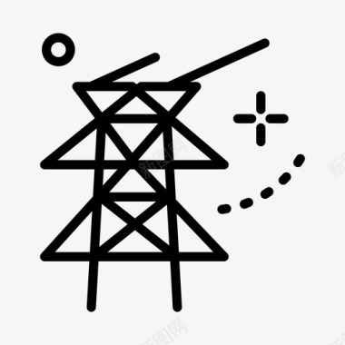 电气塔城市63线性图标图标
