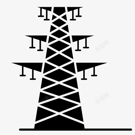 塔电力电塔图标svg_新图网 https://ixintu.com 实心 生态 电力 电塔 电雕文 能源