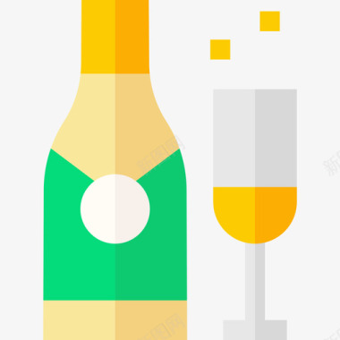 香槟庆祝54平淡图标图标