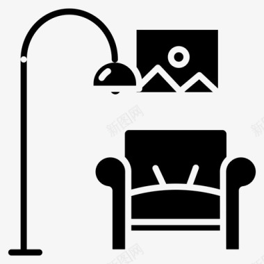扶手椅家具装饰雕刻图标图标