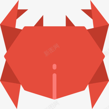 螃蟹折纸4扁平图标图标