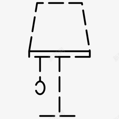 台灯灯家具虚线图标图标
