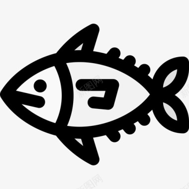 金枪鱼健康食品40原色图标图标