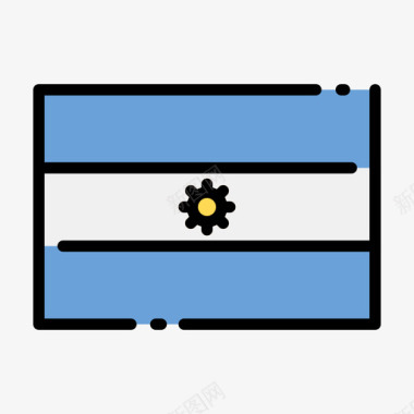 阿根廷国旗1线颜色图标图标