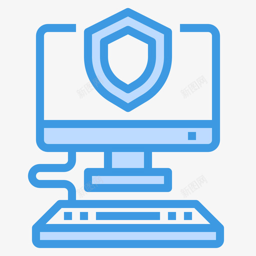 防护罩电脑77蓝色图标svg_新图网 https://ixintu.com 电脑 蓝色 防护罩