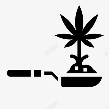 大麻大麻14固体图标图标