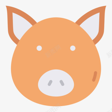 猪宠物10扁平图标图标
