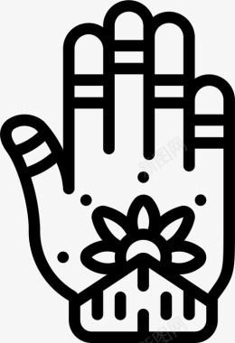 指甲花手绘印度49直纹图标图标