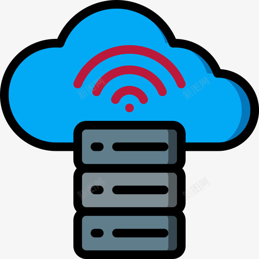 云计算信息技术9线颜色图标svg_新图网 https://ixintu.com 云计算 信息技术 颜色