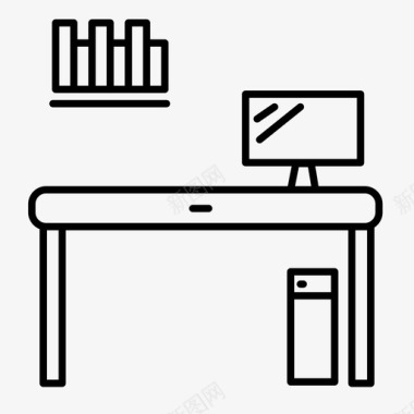 书桌办公桌财务图标图标