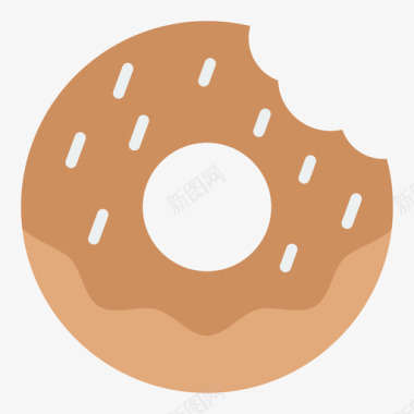 甜甜圈美国19扁平图标图标