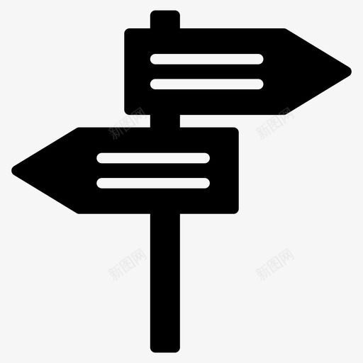 方向板道路标志图标svg_新图网 https://ixintu.com 基本 字形 方向 柱子 标志 设置 道路
