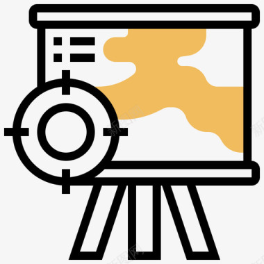 目标地图和导航19黄色阴影图标图标