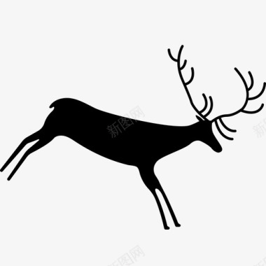 鹿动物狩猎图标图标