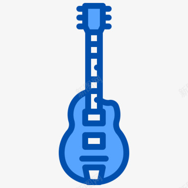 电吉他摇滚乐3蓝色图标图标
