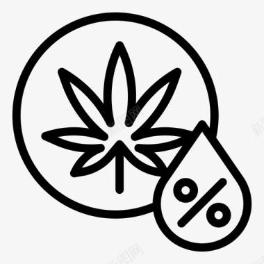 大麻油大麻12线状图标图标