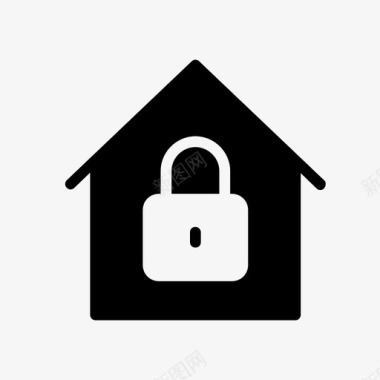 安全的家房子锁图标图标