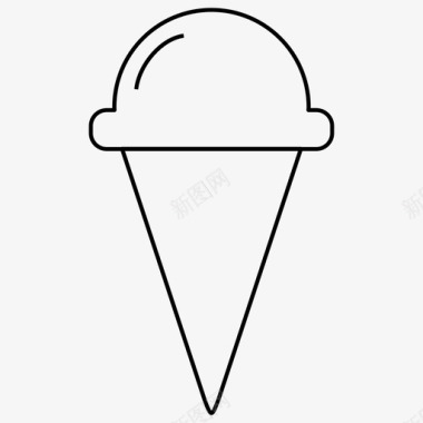 冰淇淋冰淇淋蛋卷甜的图标图标
