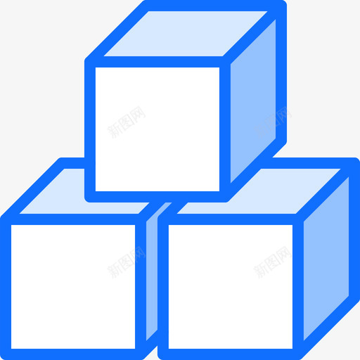立方体3d打印机3蓝色图标svg_新图网 https://ixintu.com 3d 打印机 立方体 蓝色