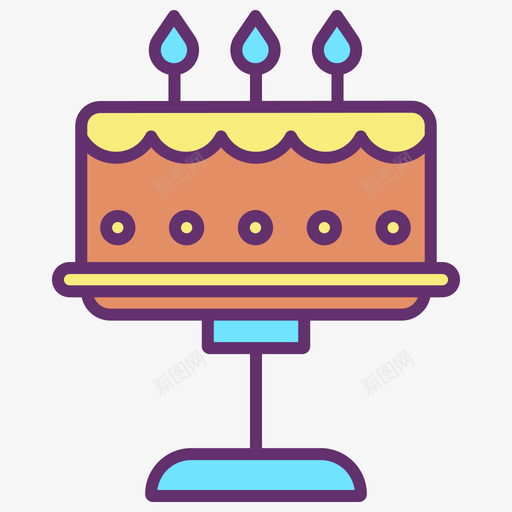 生日蛋糕咖啡馆图标4线性颜色svg_新图网 https://ixintu.com 咖啡馆 图标 生日蛋糕 线性 颜色