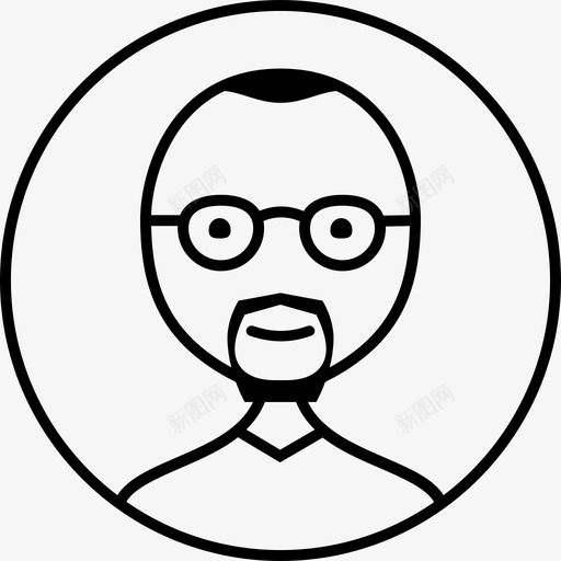 用户头像眼镜图标svg_新图网 https://ixintu.com 个人 头像 山羊 用户 男性 眼镜 胡子