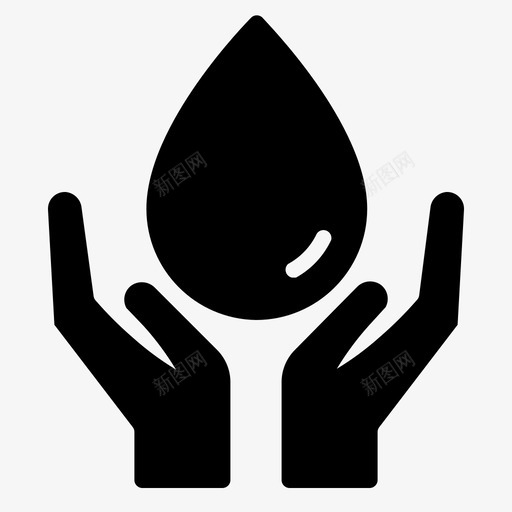 节约用水生态手图标svg_新图网 https://ixintu.com 星球 生态 用水 节约
