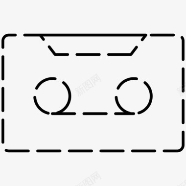 盒式磁带录音基本用户界面虚线图标图标