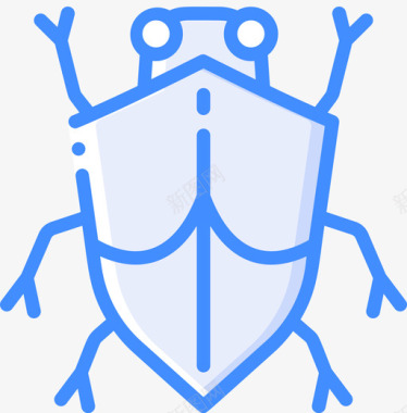 虫子虫子和昆虫蓝色图标图标