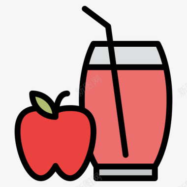 苹果汁饮料49原色图标图标