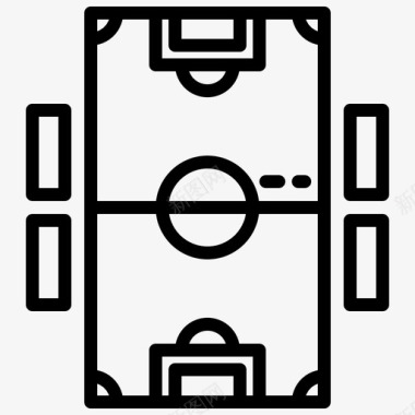 足球场足球55直线型图标图标