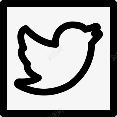 Twitter社交媒体logo10线性图标图标