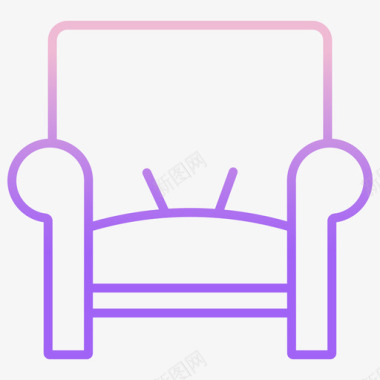 扶手椅家具装饰2轮廓坡度图标图标