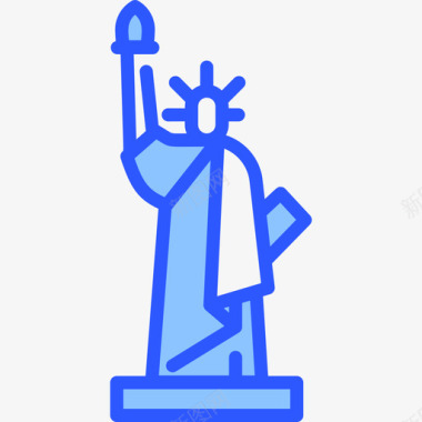自由女神像地标31蓝色图标图标