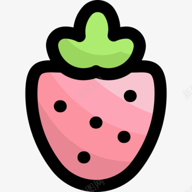 草莓健康食品40线性颜色图标图标